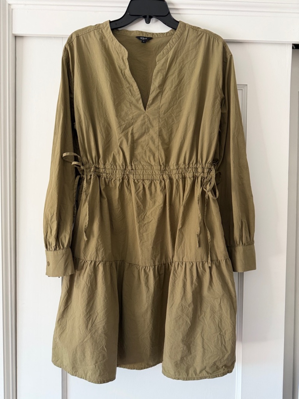 Rails Olive Green Midi Dress with Drawstring Waist